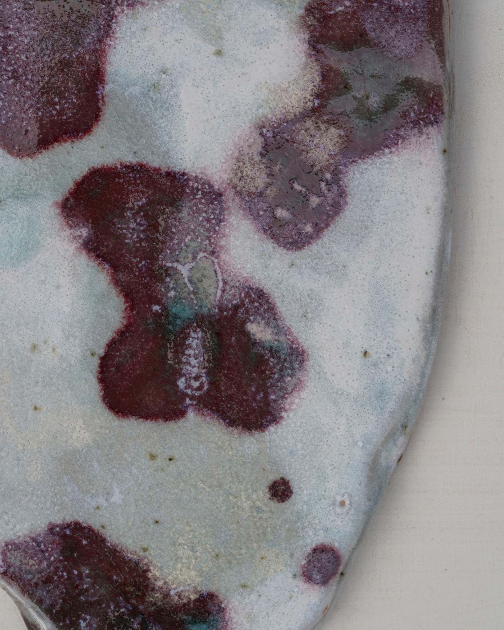 Handmade Ceramic Cheese Board Light Blue & Purple - Folkways