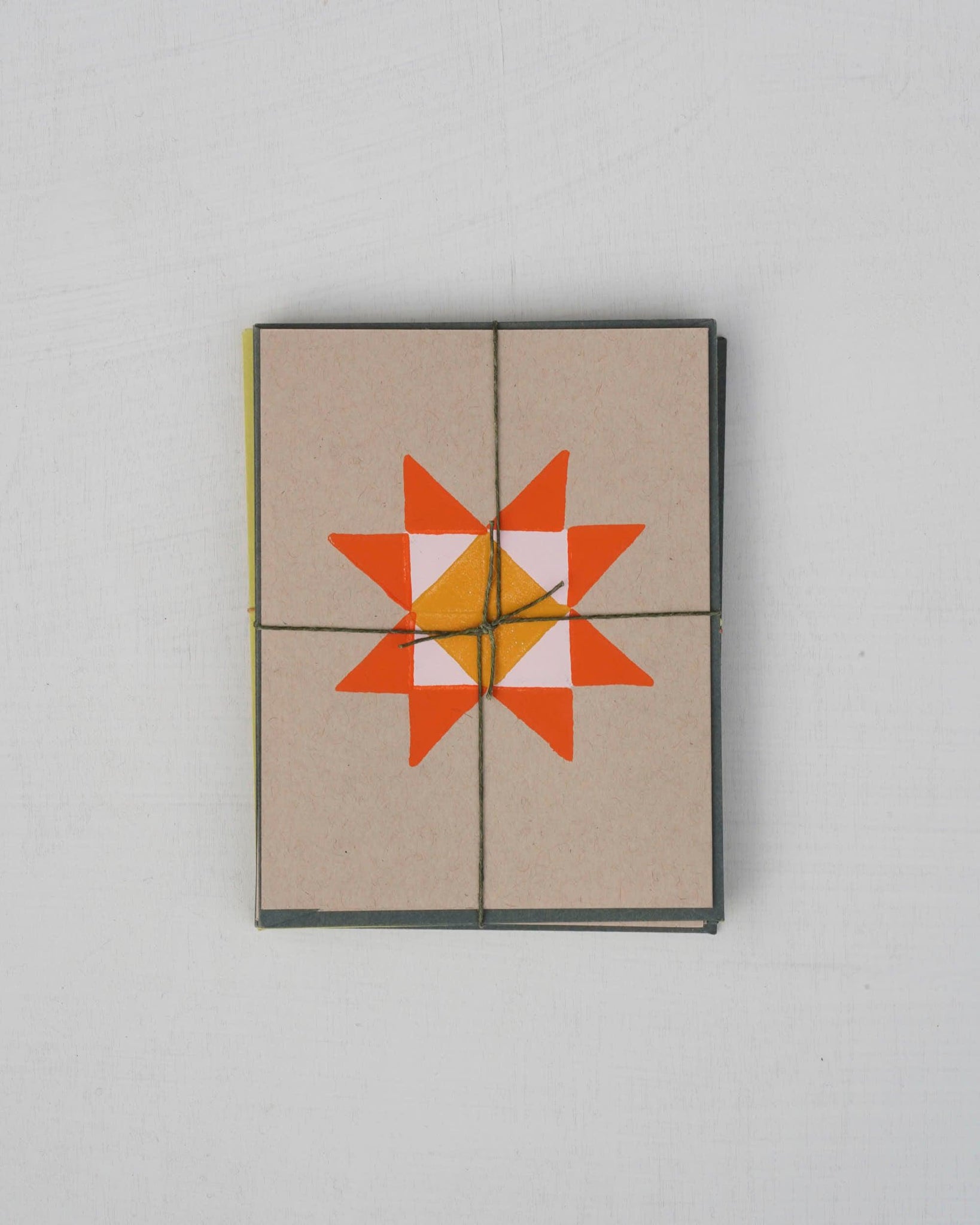 Handmade Block Print Greeting Card 4 pack - Folkways